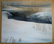 FRANK M HAMILTON, LISTED CALIFORNIA CA IMPRESSIONIST REALISM OLD OIL SNOW WINTER