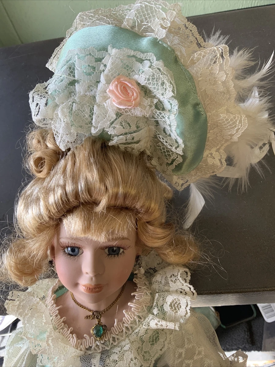Crimson Collection Porcelain Doll with Green Dress eBay