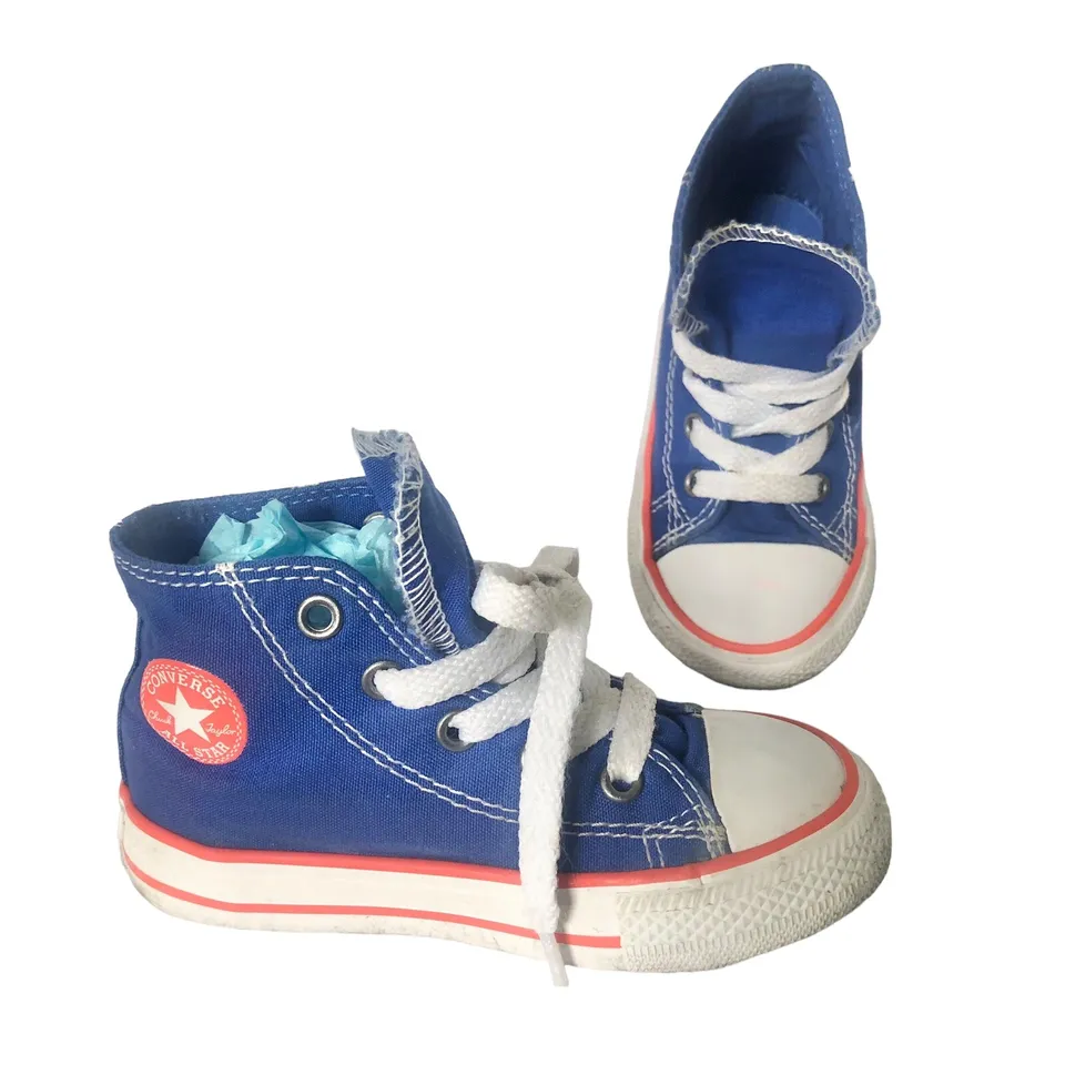 Tag det op afrikansk patologisk Converse All Star Chuck Taylor High Top Canvas Shoes Blue Size 7 Toddler  Infant | eBay