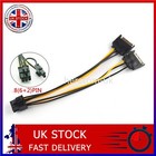 Dual 15Pin SATA Male to PCIe 8Pin(6+2) Male Video Card Adapter Power Cable 20cm