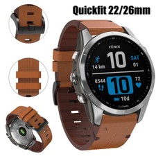 Quick Fit Leather Watch Band Strap For Garmin Fenix E 8 7 7X 6 6X Pro 5 5X 3HR