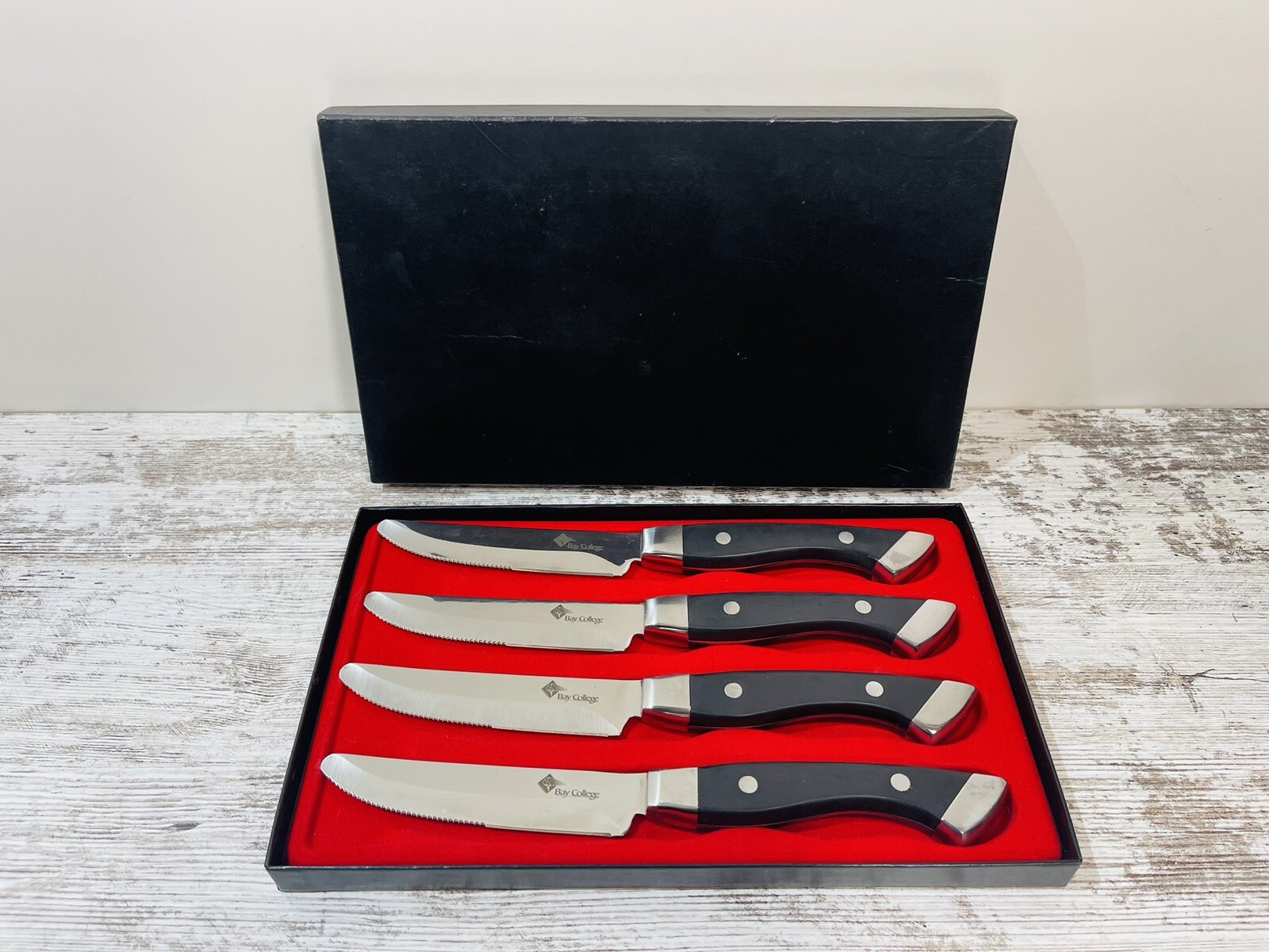 4 Walco Boston Chop Steak Knives Bay College Logo NOS eBay