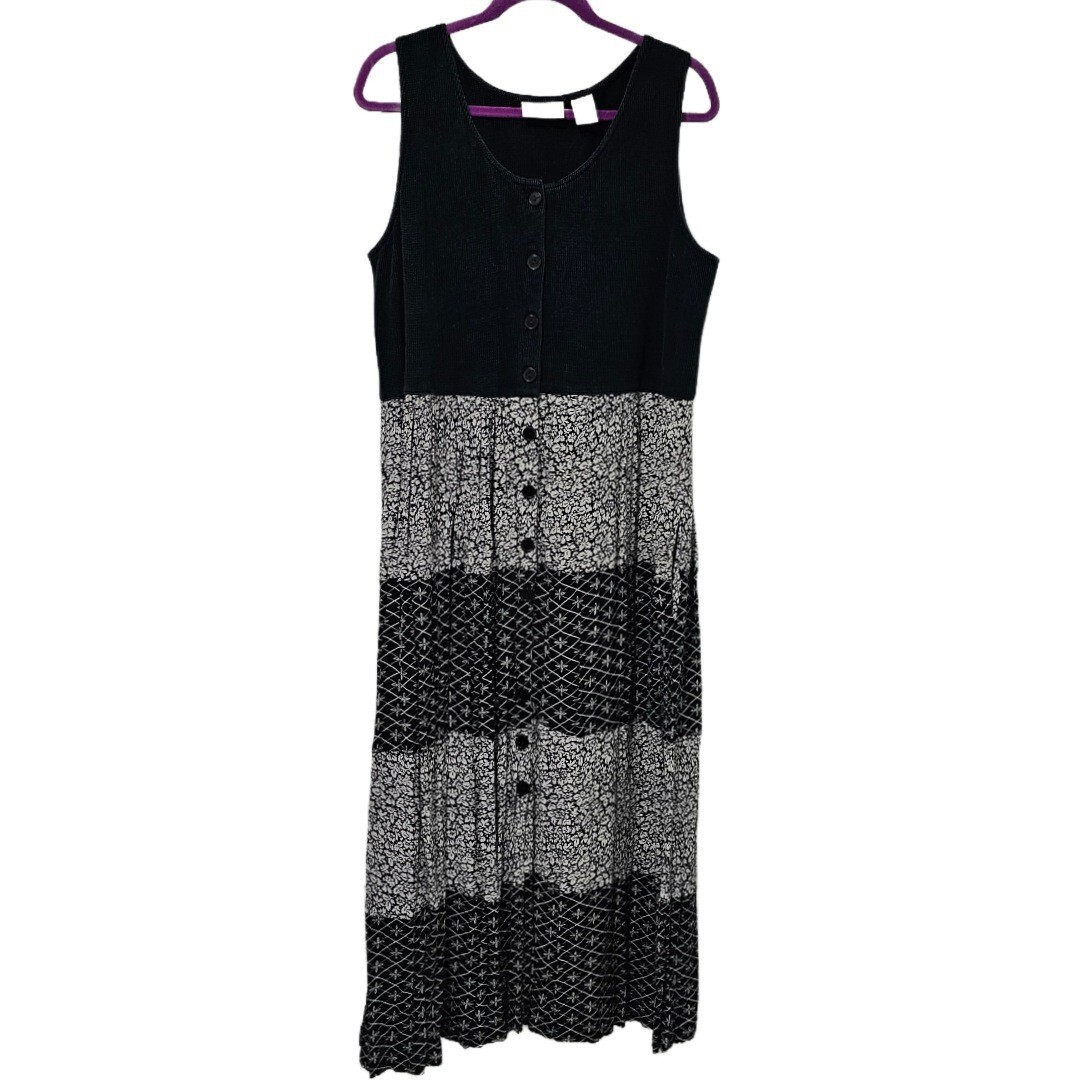 Vintage Mixed Media Floral Maxi Dress Gem