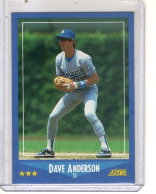 1988 Score - #166 Dave Anderson Los Angeles Dodgers baseball card 