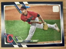 2021 Topps Series 2 baseball - Zach Plesac royal blue parallel (#403) Cleveland