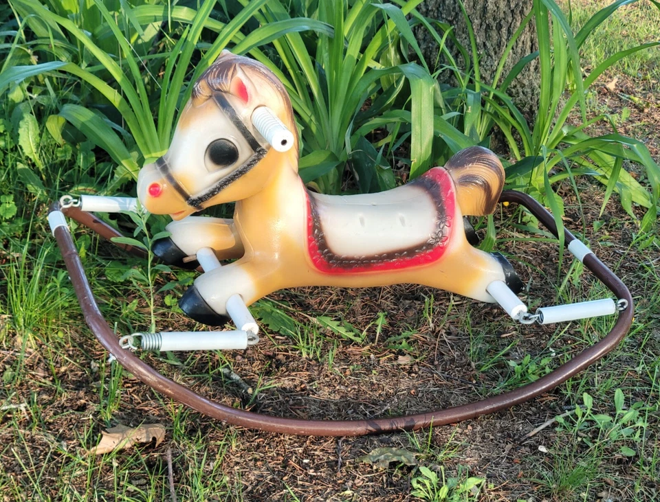 Vintage 1950’s Spring Mount Rocking Horse Blow Mold 28” L 16”x 16” CLEAN VG RARE - Image 2 of 4