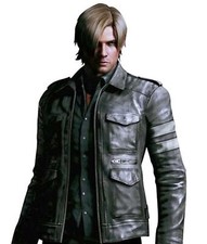 Resident Evil Leon Kennedy 6 Black Jacket  Handmade Black Biker Leather Jacket