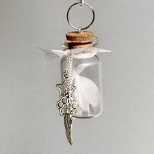 Neu Memorial Feder Sonnenfänger Haustier Verlust Andenkel Flügel Flaschenfach