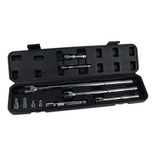 US PRO 10PC Breaker Bar Set 1/4" 3/8" 1/2" Drives Extensions & Adaptors