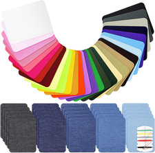 54 Pieces Colorful Iron on Fabric Patch No Sew Denim Patch Adhesive Colorful Jac