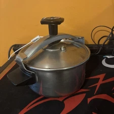 Vintage SEB 10 Qt Aluminum Pressure Country Cooker W/ Mesh Basket 