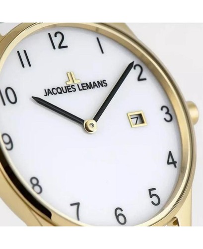 JACQUES LEMANS Women Analog Quartz Casual Watch Classic Dress White Dial Waterpr - Picture 7 of 8