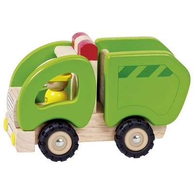 GOKI 55964 Müllwagen Grün Holz