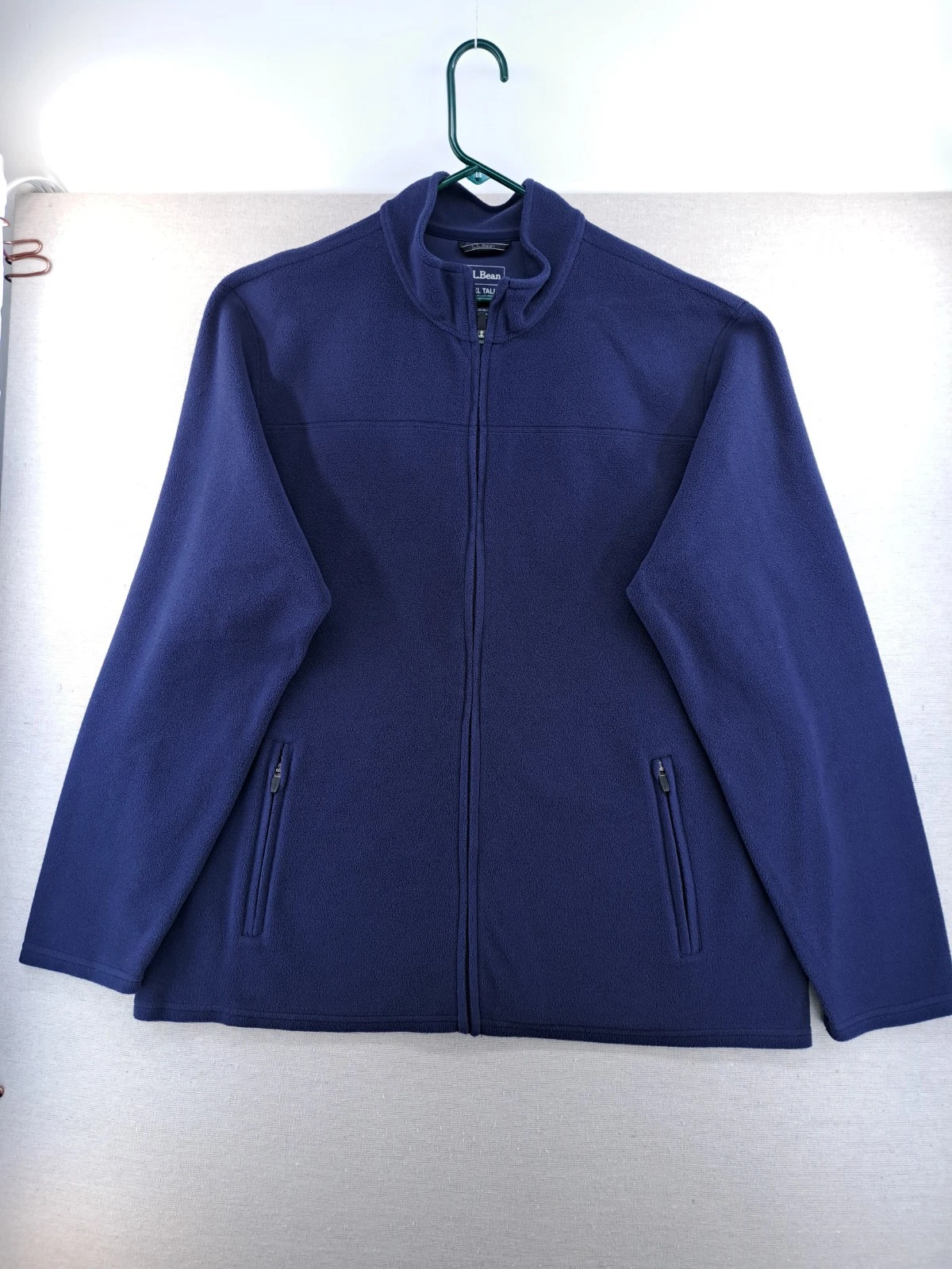 LL Bean Fleece Jacket Mens XXL Tall Navy Blue Full Zip Soft Shell Sweatshirt