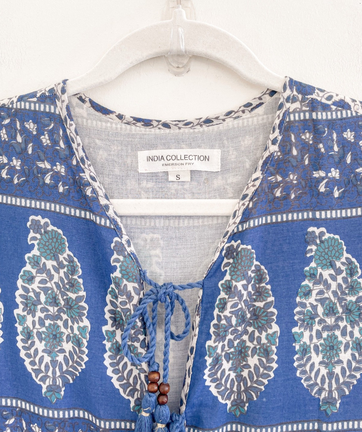Emerson Fry India Collection Indigo Heirloom Maxi Dress S image 9