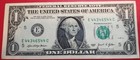 $1 One Dollar Bill Bookender Serial Number E44346544C Series 2021, Misaligned  — photo 2