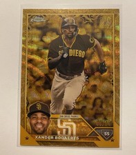 2023 Topps Chrome Gilded Collection Xander Bogaerts Wave Gold Etch 68/75 #114