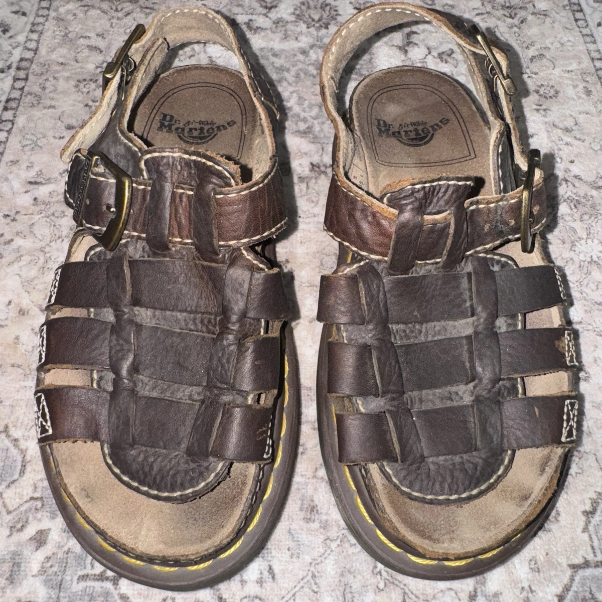 Dr Martens Fisherman Sandals Size 9 Vintage Made in England Taupe Grey Dr. Martens Fisherman Sandals for Men for sale | eBay main image 3