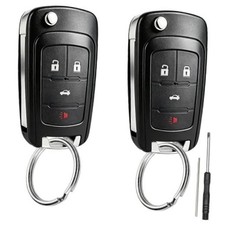 2 Pack 4 Button Flip Key Fob Case for Chevy Cruze Camaro Sonic Impala Malibu