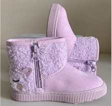 Girls size 10 Keely Animal Print Zipper Winter Shearling Boots Cat  Jack