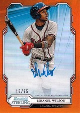 2019 Topps Bowman Sterling Isranel Wilson Prospect Auto Orange /75