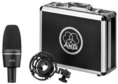 AKG C3000 Large Diaphragm Cardioid Condenser Mic H85 Shock Mount Case Ships Free
