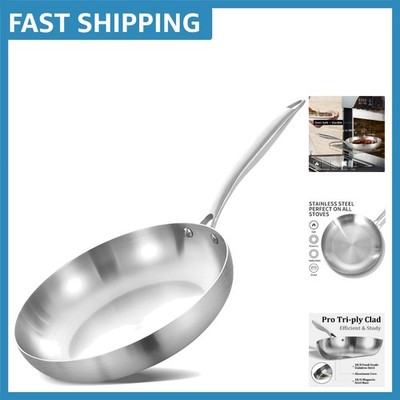 Professional 8.5 Inch Frying Pan - Fast Heating Tri-Ply Stainless Steel Cookware
