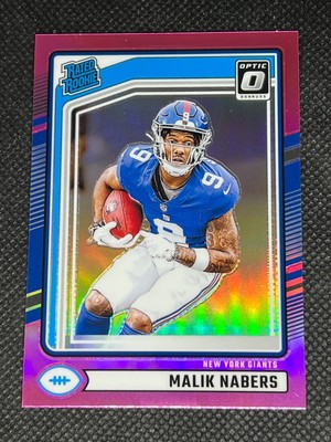 Malik Nabers 2024 Optic Preview Pink Prizm Rated Rookie #383 New York Giants B