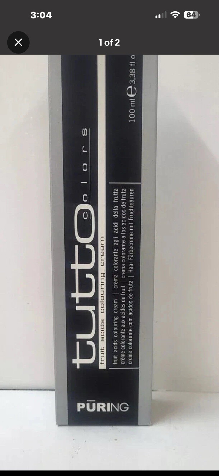 S Fruit Acids Hair Dye Cream 100ml 3.38 Fl Oz