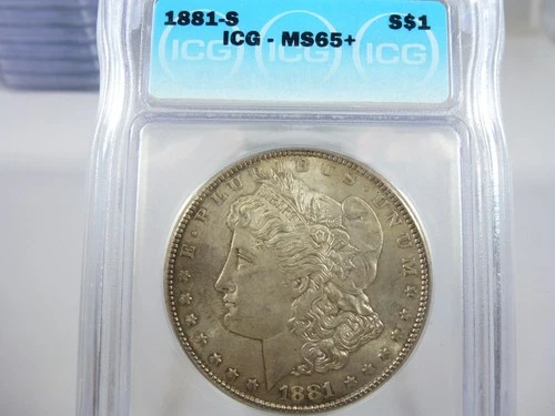 1881-S Morgan Silver Dollar graded MS-65+ by ICG