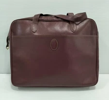 Must de Cartier Authentic Handbag Business Bag Bordeaux Red 2C Logo w/ Dust bag