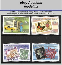 Zambia, 1990, Stamp World London'90, MNH, Scott #486-489- Cat.$11.85