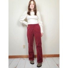 Vintage 90s Y2K Maroon Crimson High Rise Straight Leg Corduroy Pants 29"