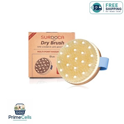Gift-Ready Natural Blue Dry Brushing Brush for Self-Care and Wellness Rituals
