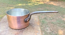 Antique Duparquet, Huot & Moneuse CO NY 5.25" Copper Sauce Pan Pot 3mm Tin Lined