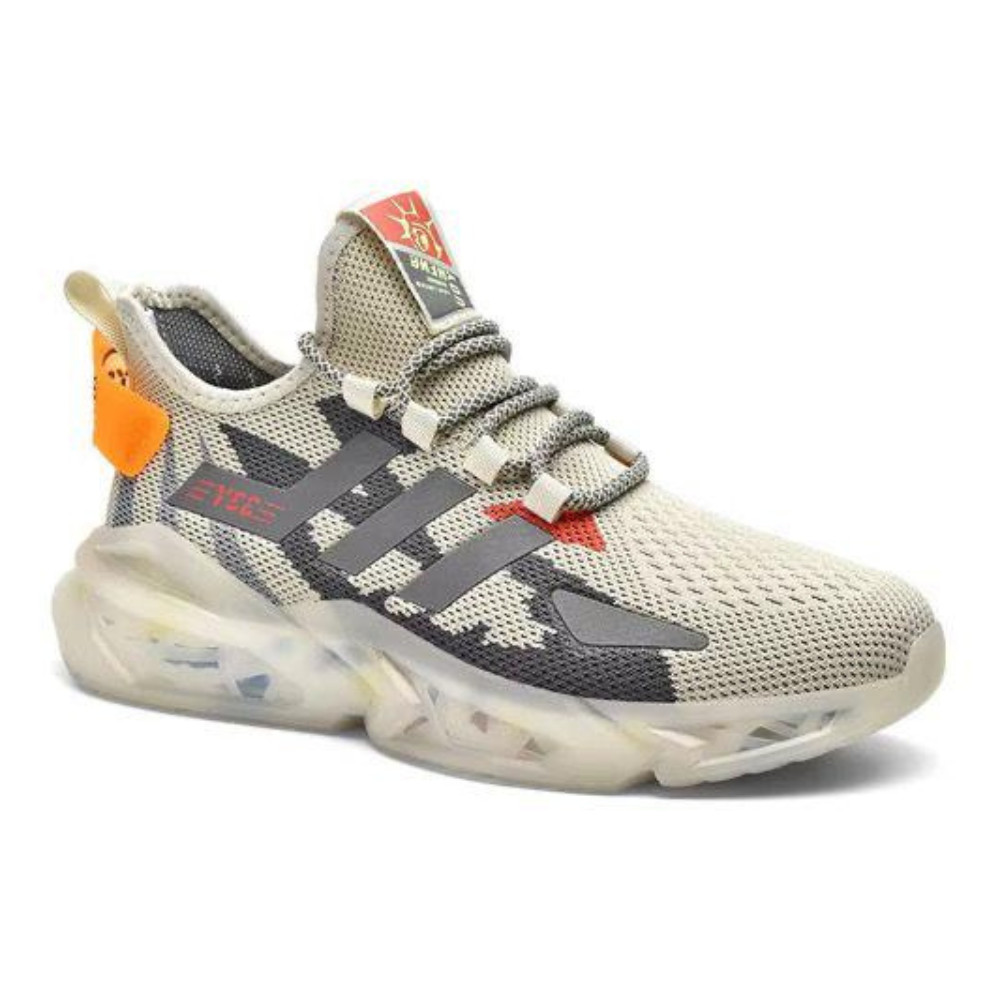 MENS BEIGE RUNNING TRAINERS CASUAL GYM WALKING SPORTS SNEAKERS SHOES ALL UK SIZE