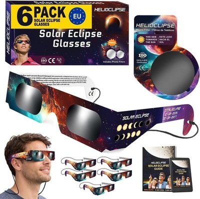 6er Pack Sonnenfinsternis Brille 12312-2 zertifiziert mit UV-Schutz & Filter