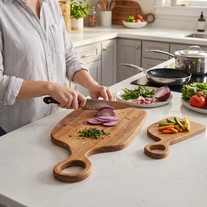 Extrastar Wooden Chopping Board Set with Handle