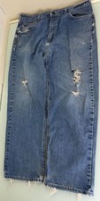 Vintage Y2K Carhartt FR Destroyed Jeans 38X32 Flame Resistant Relaxed USA Made