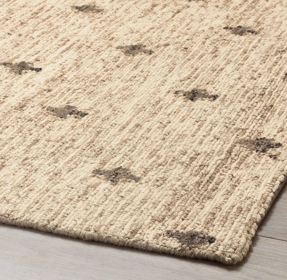 Luxury Moroccan Berber Wool Rug Design Color Beige Handmade Area Carpet Rug - Image 3 of 3