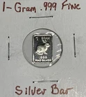 1 Gram .999 Fine Silver Bar, Rabbit