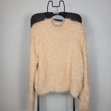 Future Collective Women's Crewneck Eyelash Sweater Peach Orange XL