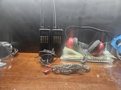 (2) Relm HS200 Multi Band Receiver Race Scanners Racing Electronics Headphones 