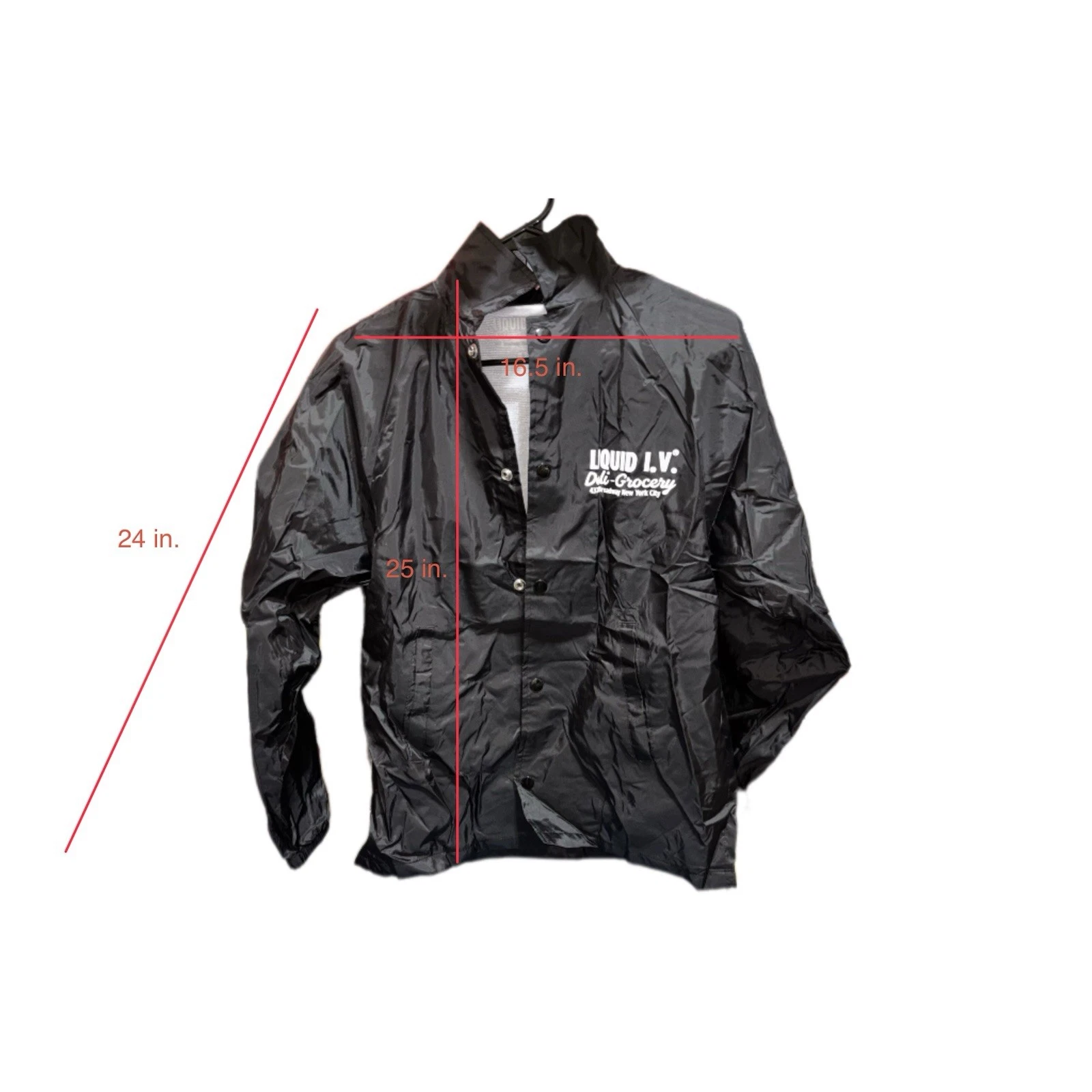 Liquid IV Merch Deli-Grocery Bodega Black Jacket, Size S image 4