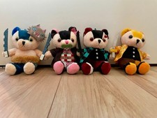 Demon Slayer Tanjiro, Nezuko, Zenitsu, Inosuke Bear Plush 4Pc Set Like