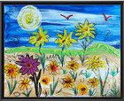 Raw Basquiat-inspired 16x20 Sunflower Painting Thick Impasto Neo Expressionism — photo 1
