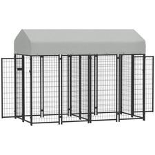 PawHut Outdoor Dog Kennel with Two-Room Design, 7.8' x 4.1' x 6'