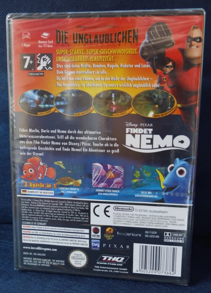 GameCube: 2 Games in 1: Findet Nemo & die Unglaublichen, kompl. deutsch, NEU/OVP - Bild 2 von 2
