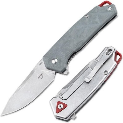 BÖKER PLUS Gemtek EDC Taschenmesser D2 G10 Frame Lock Clip Grau 01BO553