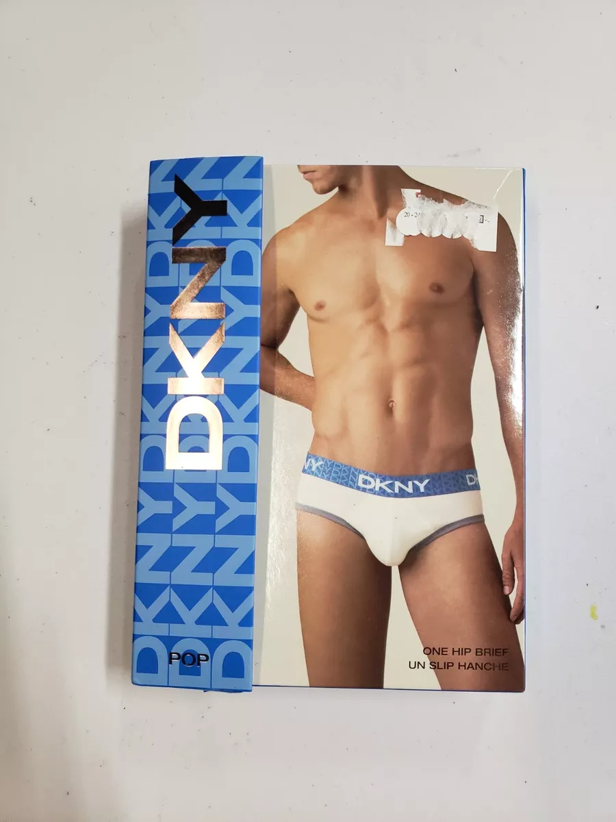 DKNY Underwear Mens Medium Black Elastic Waist Casual Cotton Blend Hip  Brief NWT